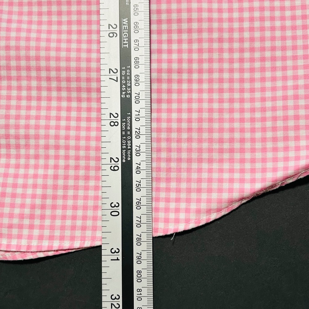 Lauren Ralph Lauren Pink White Gingham Shirt XL Regular Fit Stretch Fabric - Picture 8 of 9